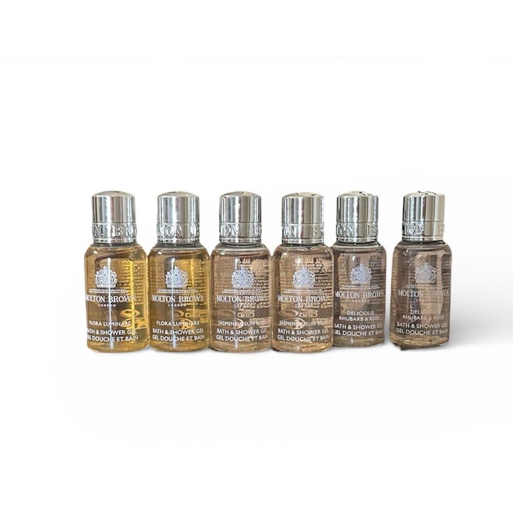 Molton Brown Flora Luminare Jasmine Rose Rhubarb Shower Gel 1 Oz 6 Bottles New
